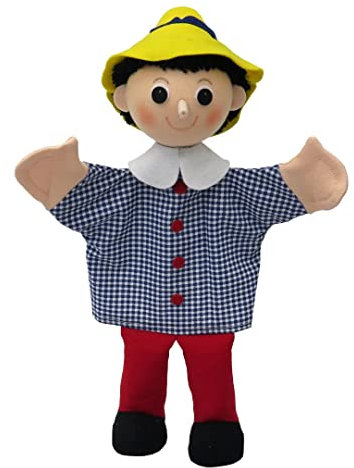Marionette Märchenfigur Handpuppe Pinocchio 32 cm, Mehrfarbig, für Kinder Jungen Mädchen Babys