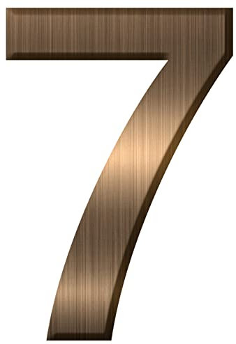 FORYEE House Numbers Plaques Door Numbers, 3D Door Address Numbers Stickers Floating Appearanc for Apartment, Mailbox Signs Numbers, Hotel Room, House (Bronze 7 Number)