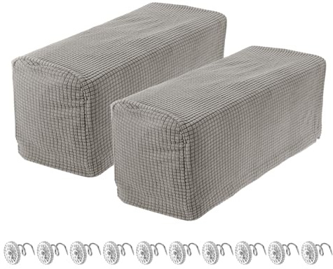 QUARKZMAN 2pz Copribraccioli Elasticizzati per Sedie/Divani, Copribraccioli per Divano con Spilla a Vite Protezioni per Mobili per Sedia Divano Poltrona Talpa