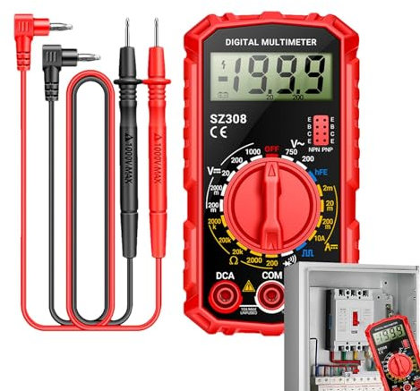 Voltímetros y multímetros, multímetro probador eléctrico,Probador de multímetro y voltímetro - Multímetro Digital, Multímetro Probador, 2000 Cuentas, Multímetro Eléctrico, Voltímetro