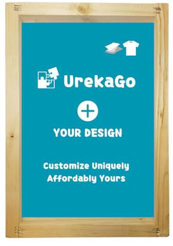 Custom Pre-burned Silk Screen Printing Frames: Screen with Design Ready to Print, Wood Frame (Print 2.4X2.4)