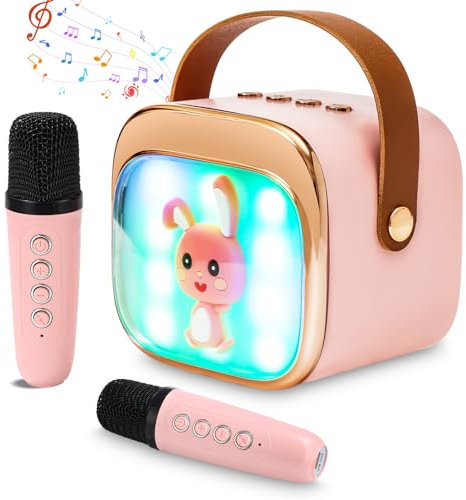 karaoke Macchina per bambini con 2 microfoni ed effetti vocali, regali per 5-12 anni