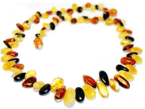 Collar de ámbar báltico para mujer, 100% ámbar báltico, joyas de ámbar báltico, perlas de ámbar, collar para adultos, 48 cm, Ámbar Cristal Gema, Ámbar