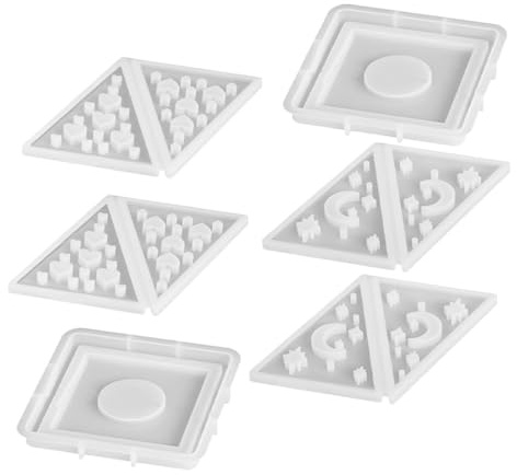 Hemobllo 2 Sets Silicone Pyramid Candle Holder Molds for Tealight, Resin, and Epoxy Casting – Moon, Heart, and Star Shapes DIY Craft Supplies for Home Decoration