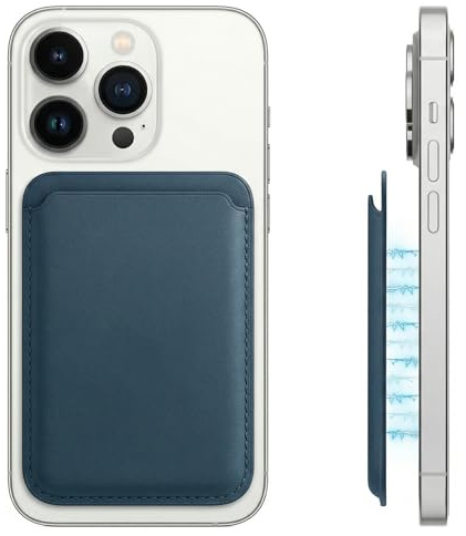 LYQNIHOB 1 pcs Magnético Tarjetero Móvil Tarjetero, Cartera magnética para iPhone y Otros teléfonos con Tarjetero de PU, Almacena hasta 2 Tarjetas y Cuenta con RFID y un Fuerte imán, Azul violáceo