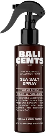 Bali Gents Spray de sel de mer – Spray coiffant pour vagues naturelles de plage et looks undone structurés – Pour volume, adhérence et texture – Avec panthénol et protéines de riz – 175 ml