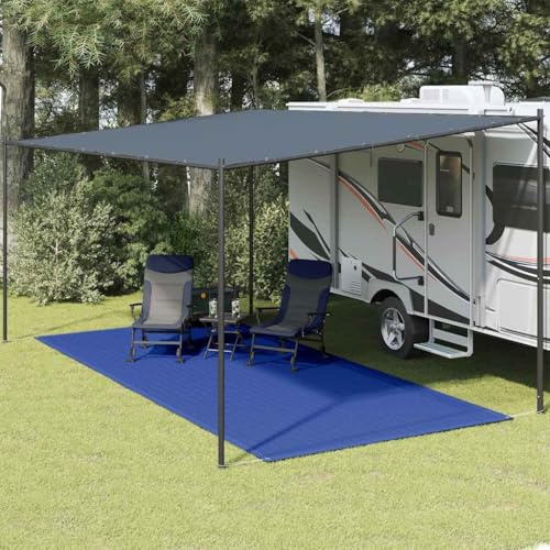 Ziaphsol tältmatta, blå och grå av polyeten x, vikbar och lätt, väderbeständig för camping, trädgård och terrass, robusta tälttillbehör för utomhusytor