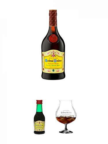 Cardenal Mendoza spanischer Brandy 0,7 Liter + Cardenal Mendoza spanischer Brandy 0,05 Liter Miniatur + Cardenal Mendoza Glas 1 Stück