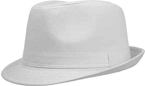 Uni Colour Popstar Trilby Baumwollhut Hut Trilbyhut Sommerhut Strandhut Stoffhut Damenhut Herrenhut (S (55-56 cm) - weiß)