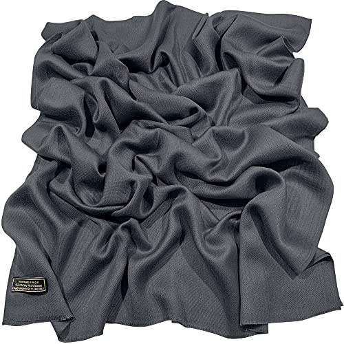CJ Apparel Enfärgad Fransdesign Nepalesisk Sjal, Kolsvart, one size