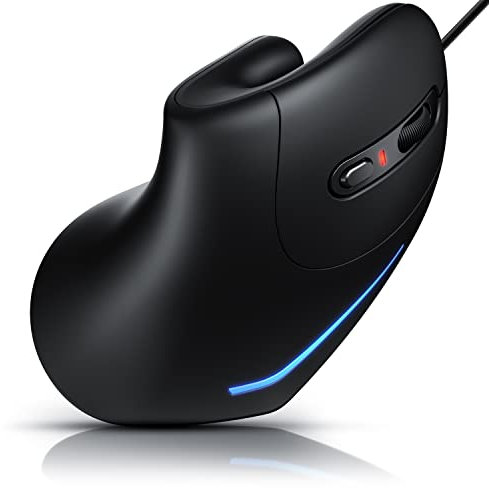 CSL - optische Maus - Mouse Vertikale Ausführung - Computermaus USB kabelgebunden - 800-3200 DPI - Vertikalmaus - ergonomisches Design - Vorbeugung gegen Mausarm Tennisarm - mit Kabel - PC und MAC