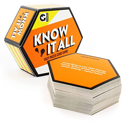 Ginger Fox Know It All Travel-Sized Family Card Game | Fast-Paced Trivia Quiz for Ages 8+ | Easy Way To Entertain The Kids | Great Gift Idea For Nights In