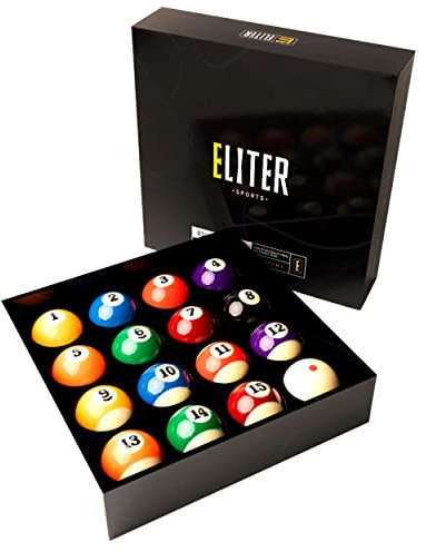 ELITER SPORTS Kompletter Satz Billardkugeln aus reinem Phenolharz - 16 offizielle Billardkugeln Größe 57,2mm für Wettkampf und Freizeit