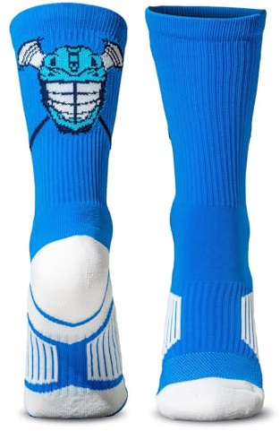 ChalkTalkSPORTS Lacrosse Socks - Performance Socks for Lacrosse Players - Blue Lax Helmet - Adult