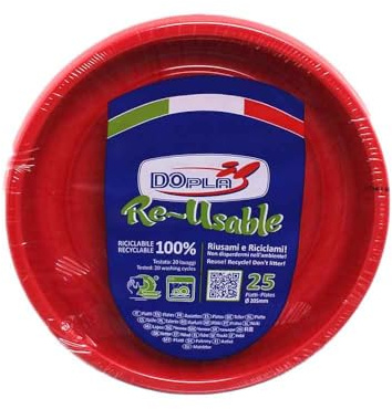 TEKHOME Piatti Plastica frutta,25/50/75/100/125/150 Pezzi piatti plastica colorati lavabili e riutilizzabili Rotondi per Compleanno,Festa, Matrimonio,Fai da Te Fatti a Mano (300, ROSSO)