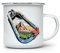 MAXIKIWI - Tasse à café ou thé en émail durable pour l'intérieur et l'extérieur – Éléments aquarelle des montagnes d'escalade – 350 ml