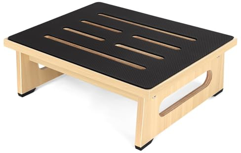 One Step Stool for Adults Seniors with Non-Slip Rubber Stepping Feet, Heavy Duty Platform Step Stools, 5.5 in Portable Bed Steps for High Beds for Bathroom, Bedroom, Kitchen & Bedside Kids Support