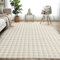 DEXI Teppich Wohnzimmer 160 x 230 cm, Modern Hochflor Flauschig Weich Wohnzimmerteppich, Waschbar Anti-Rutsch Teppiche für Schlafzimmer, Kinderzimmer, Beige