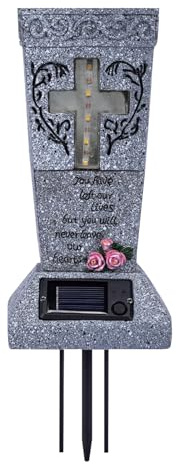 Jarrón LED Solar para tumbas Soporte Estable con estaca Adecuado Cementerio jardín Memoria Elemento Decorativo al Aire Larga duración Resistente Condiciones Clima Monumento Familiar Recuerdo