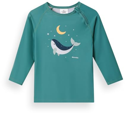 Monnëka T-Shirt de Bain Manches Longues UV50+ Bébés et Enfants | T-shirt de bain manches longues avec UV50+ et certification Oeko-Tex. Séchage rapide, confortable et sûr.