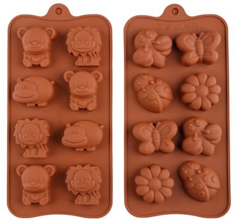 Lotsdonxia 2 PCS Silicone Molds for Chocolate Candy Jelly & Soap Making, Food Grade Non-Stick Baking Moulds