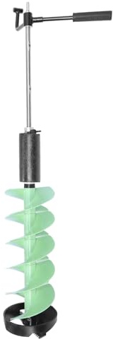 Fafeicy Taladro para Hielo, Material de Nailon con Adaptador para Cuerpos de Agua Profunda y Capas de Hielo Más Gruesas, 28 Pulgadas de Largo, 8 Pulgadas de Diámetro Giratorio