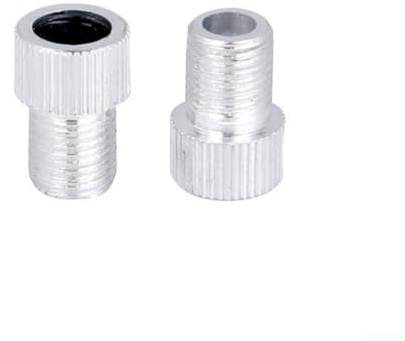 2PCS Presta to Schrader Valve Adapter, Aluminum, Silver