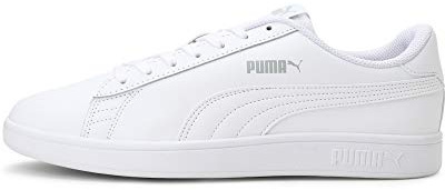 PUMA Unisex Puma Smash v2 L Low-Top, Puma White-Puma White, 37.5 EU