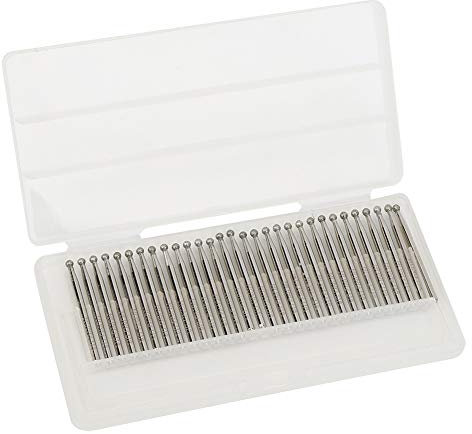 Punte da Rettifica Diamantata con Testa a Sfera da 30 Pezzi Frese con Testa Sferica da 3 mm Punte da Rettifica Rotonde per Incisione di Potenza