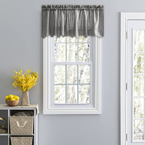 Ellis Curtain Portland Crushed Taffeta 48 x 15 Valance, Grey