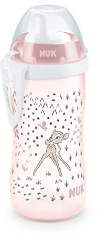 NUK Disney Bambi Kiddy Cup med hård drickkopp, 300 ml, läckagesäker, från 12 månader, BPA-fri, rosa, 1 st