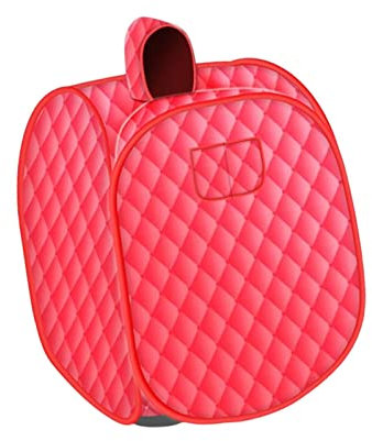 F Fityle Portable Personal Steam Sauna SPA 72x84cm Steam Sauna Tent Foldable Full Body Steam Sauna with Hood for Home Hotel Outdoor Relaxation, Red