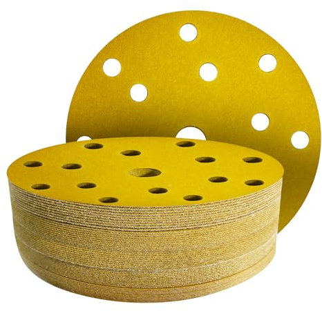 GZKTY 50 Pièces Disques abrasifs de 150 mm, Grain 60/80/120/180/320 - Disque a poncer 150mm 15 trous pour Ponceuse Excentrique 150mm
