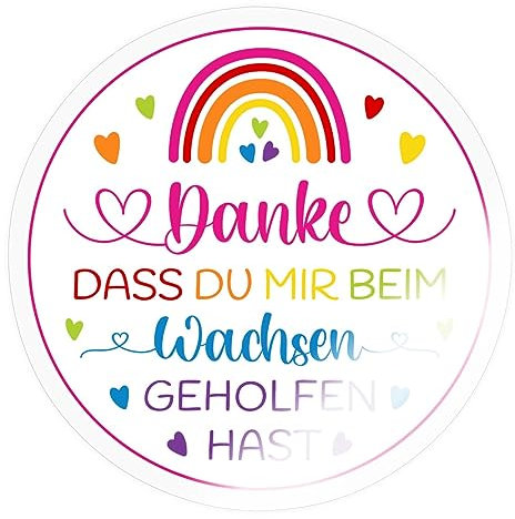 Spreadshirt Danke Dass Du Mir Beim Wachsen Geholfen Hast Sticker, max. 10x10 cm, 10 x 10 cm, Transparent glänzend