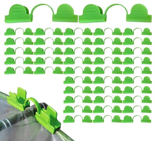 Aznever Morsetti per Serra, Clip per Piante | Clip per Rete da Giardino da 50 Pezzi, Morsetti per Tunnel per Coltivazione | Chiusura a Scatto per Copertura in di Pellicola, Forniture per Serra per