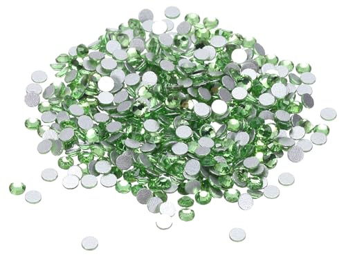 PATIKIL SS8/1440Pcs Diamante De Vidrio, Piedras Preciosas Artificiales, Verde Claro