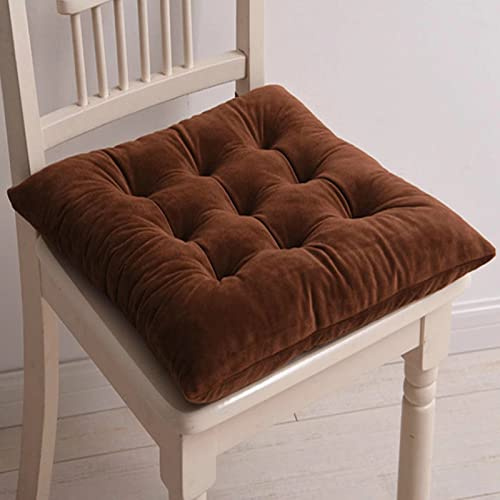 Set di 4 cuscini antiscivolo per sedia da giardino per interni ed esterni, per tutte le stagioni, con clip per cucina, sala da pranzo, terrazzo, colore: marrone