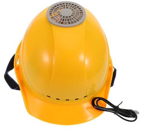 Veemoon Caschetto Ventilatore Elmetto Raffrescante Usb Per Protezione e Comfort Colore Giallo