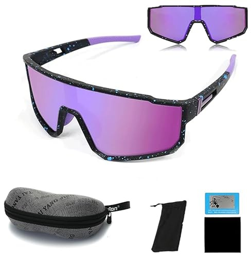 Guidre Occhiali rapidi Rave, protezione sport occhiali da sole HD, occhiali da corsa UV400 protezione occhiali da bicicletta per mountain bike, bici da corsa, ciclismo, ciclismo, sci, ciclismo, corsa