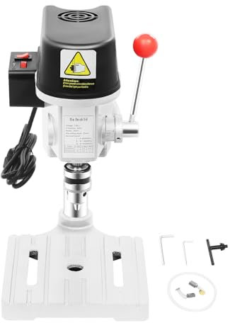 TONFEION Taladro de mesa, taladro eléctrico de pie, 340 W, 0-16.000 rev/min, 3 niveles, taladro de precisión 1-10 mm, taladro de columna para madera/metal/PCB