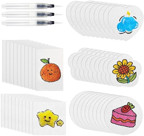 50 piezas de papel de pintura con textura de espuma blanca para manualidades, papel de espuma absorbente, papel mágico para pintura 3D, fabricación de tarjetas