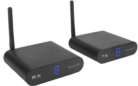 Jiawu Ensemble émetteur-récepteur AV sans Fil 5,8 GHz avec Technologie Anti-interférence pour Une Transmission Claire et Vidéo, Idéal pour Divers Appareils et Configurations AV (Prise UE)