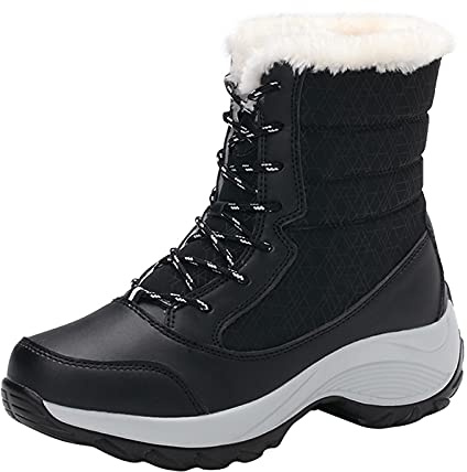 Stivali Da Neve Invernali Scarpe Foderato Sintetica Pelliccia Stivali Corti Classici Caldo Comodi Piatto Caviglia Con Durevole Sneaker Termici Da Donna Imbottiti Invernali Da Camminata Campeggio