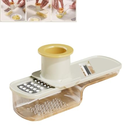 Multifunctional Garlic Grinder,2026 New Vegetable Slicer,Garlic Slicer Super Thin, Portable Ginger Grater Handheld Kitchen Tool ﻿ (White)