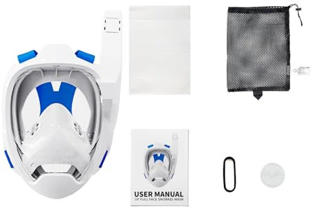 Tosuny Maschera da Snorkeling Integrale, Maschera da Snorkeling Asciutta per Adulti e Bambini, Occhialini da Sub Antiappannamento con Respirazione Naturale, da Nuoto, Ideale per lo (L/XL)