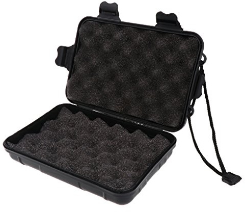 D DOLITY Boîte De Rangement Rembourrée en Mousse pour Chasse Tir à l'arc Flèche Têtes Outils Boîte Lampe de Poche - Noir, L