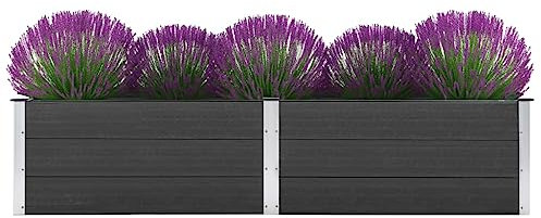 vidaXL Hochbeet Pflanzkübel Gartenbeet Blumenbeet Pflanzkasten Kräuterbeet Blumenkasten Pflanzkasten Gemüsebeet Pflanzbeet 250x50x54cm WPC Grau