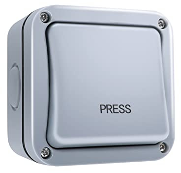 TOPENS TC148 Waterproof Wall Push Button Surface Mounted Wired Release Switch for Automatic Gate Opener, Door Access Control System and Doorbell System, Momentary Contact Switch for Outdoor Use