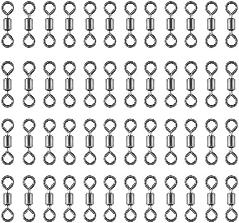 SVUPUE Angeln Wirbel, 100 Stück Angeln Wirbel, Verwendet für Meeresangeln, Bootsangeln, Flussangeln, Schwarz