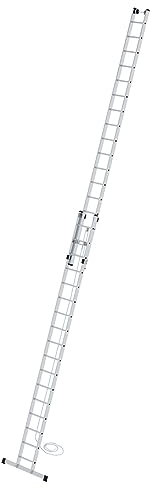 PROREGAL Sprossen-Seilzugleiter mit Standard-Traverse 2x17 Sprossen | Leiter, Teleskopleiter, Trittleiter, Bockleiter, Sprossen-Doppelleiter